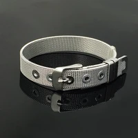 5pcs high quality adjustable 8mm10mm width stainless steel mesh braceletfor 8mm10mm hole slider beads charmdiy accessory