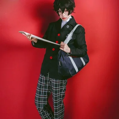 Аниме Косплей Persona 5 Косплей Костюм Акира Курусу/Рен Амамия школьная форма унисекс пальто+ рубашка+ брюки