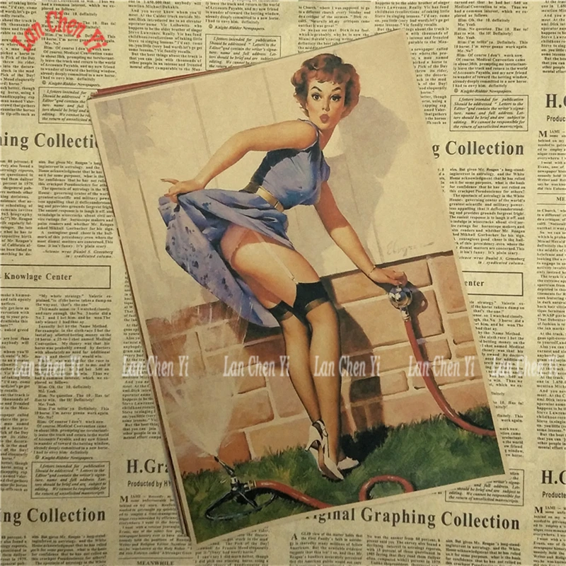 PINUP GIRLS № 3 Вторая мировая война винтажные крафт-бумажные принты четкое