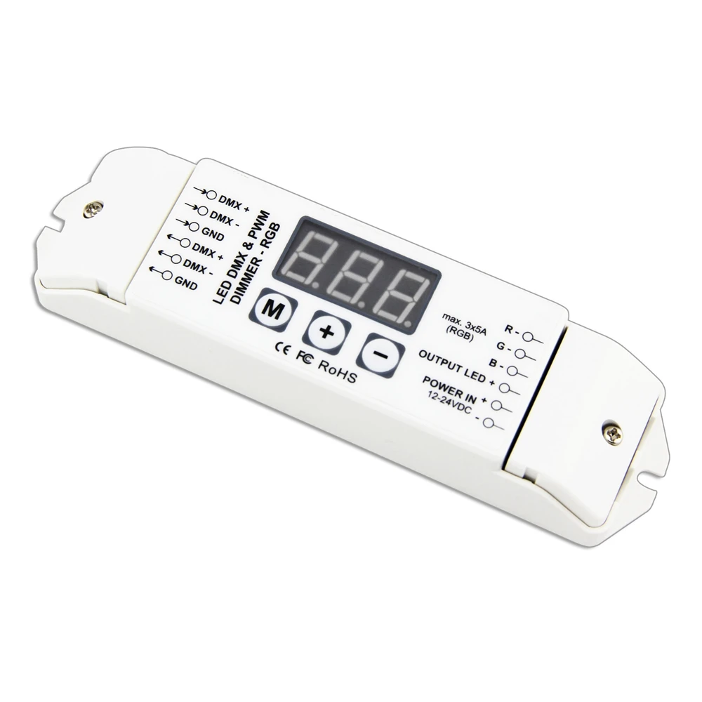 3CH Led DMX512 декодер 5А * выход DMX/1990 Декодер контроллер экран дисплей для 5050 RGB