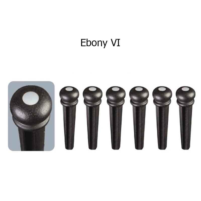 Ebony VI x6 6 шт./компл. Акустическая гитара для порожка из эбенового дерева/с бычьей костью/из розового дерева/Cocopolo оболочки в народном стиле Аксессуары для гитары - Цвет: Ebony VI x6