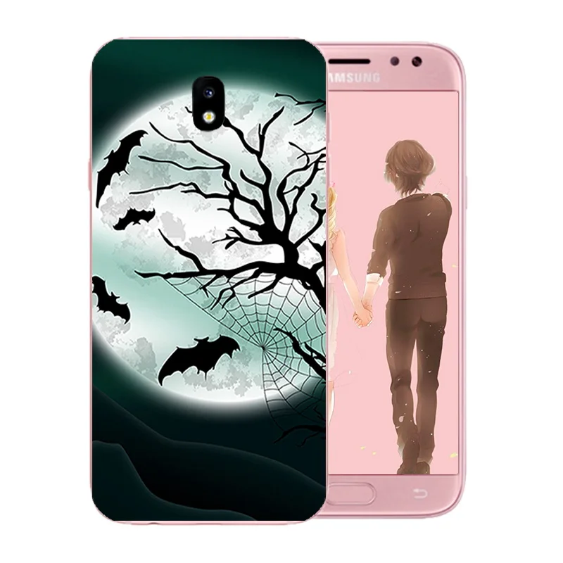 For Galaxy J7 2017 Phone Cases Soft TPU Space Moon Pattern Funda for EU J730 730 J730F/DS J730FM/DS SM-J730FM Matte Shell |