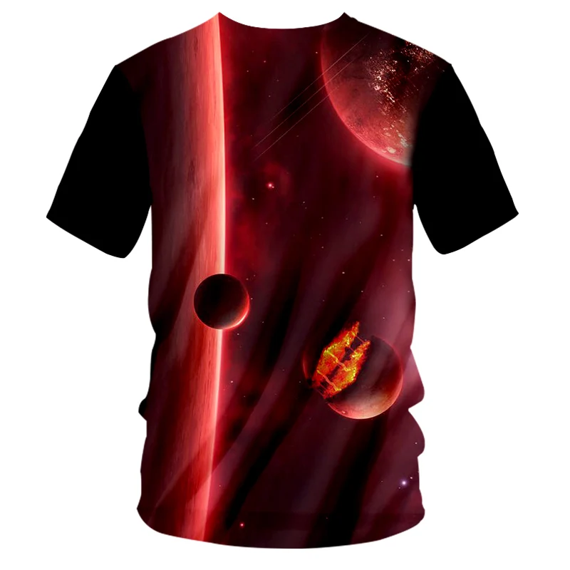 Футболка UJWI мужская с 3D-принтом Галактики уличная одежда в стиле хип-хоп тенниска