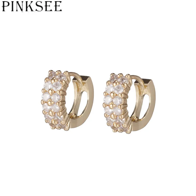 Pinksee 1 пара модные серьги Ясно Цирконий Для женщин Изделия Элегантные Крошечный