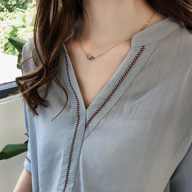 2018 летние женские топы и блузка винтажная мода короткий рукав женская рубашка