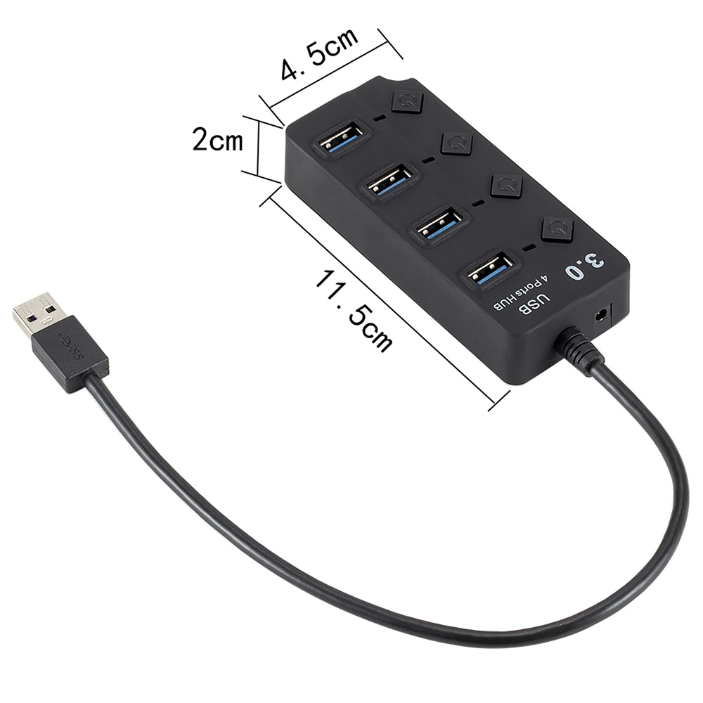 Plug and Play USB 3 0 концентратор разветвитель 4 порта с переключателями вкл/выкл высокая