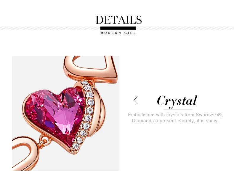 CDE женские золотые браслеты украшенные кристаллами от Swarovski Крыло ангела с сердцем ювелирные изделия цепи браслеты ювелирные изделия
