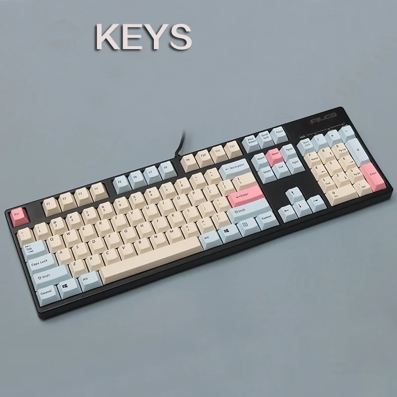 Keycap PBT вишневый профиль розовый синий 111 клавиш для механической клавиатуры