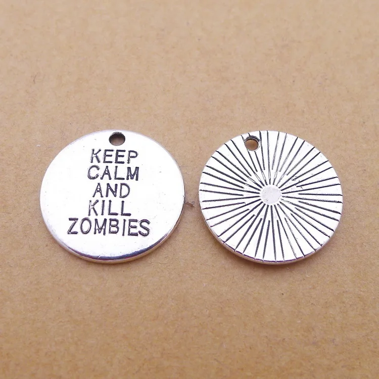 

100pcs Charm keep calm lettering pendants 20*20mm Antique silver Handmade Jewelry findings Making DIY Alloy accessories Hot gift