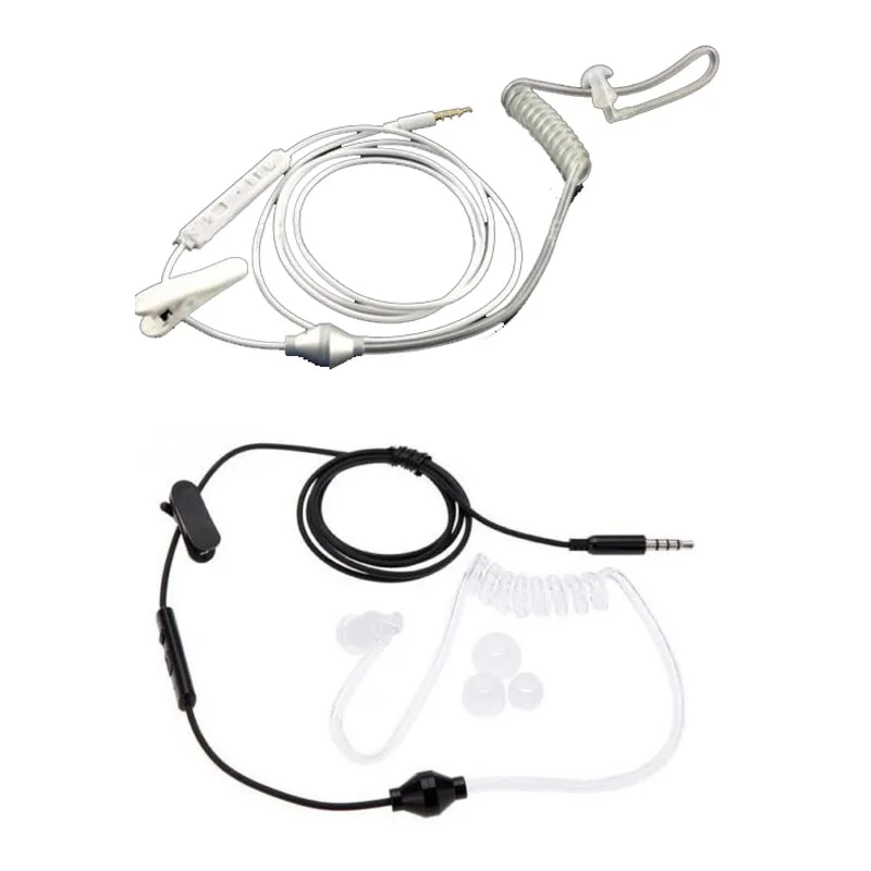 

Lot 10ps Spiral Hollow Flexible Air Acoustic Tube Stereo 3.5mm In Ear Anti-radiation Earphone Headset with Mic for Xiaomi iPhone