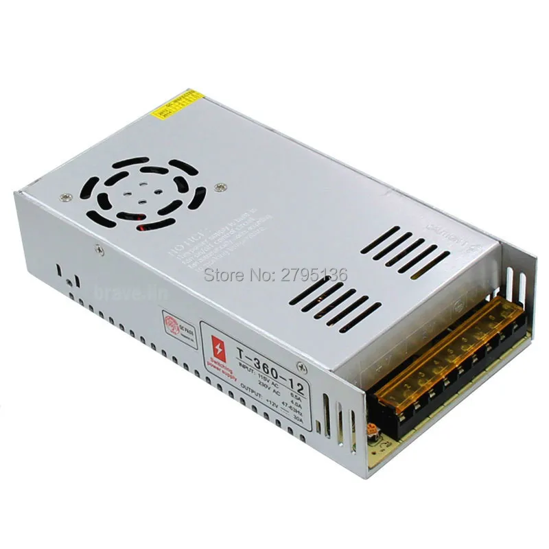 Светильник 110V 220V to DC 12V 30A 360W световые трансформаторы регулируемая строка для 5050