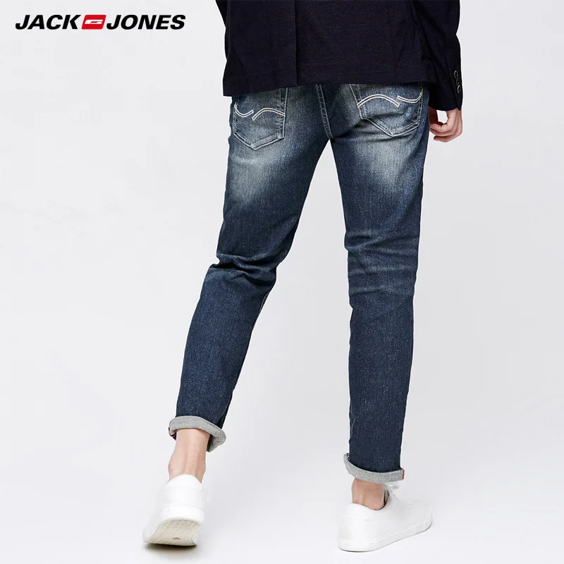 Jack Jones Бренд 2018 Новинка Мужские Джинсы с Хлопка 91% Ткань Тянётся Вид застежки