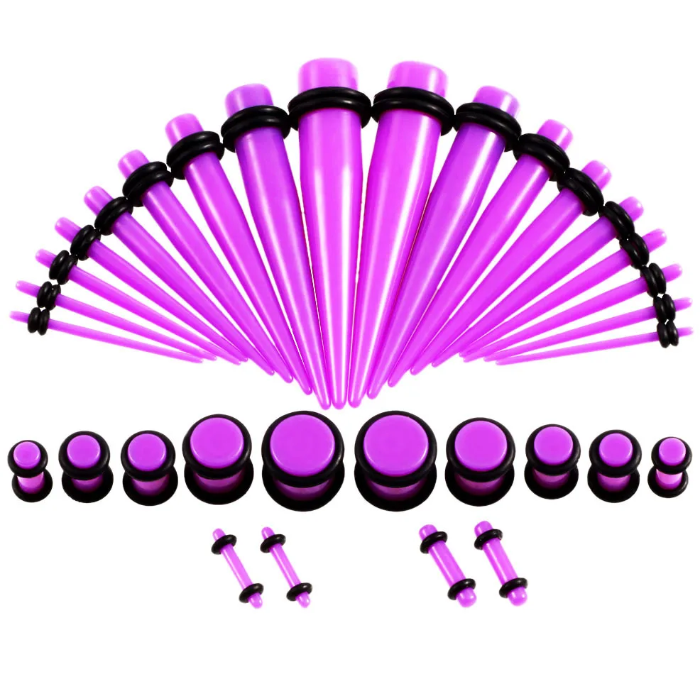 36 шт./компл. горячие Акриловые серьги для тоннелей конус и удлинитель наборы