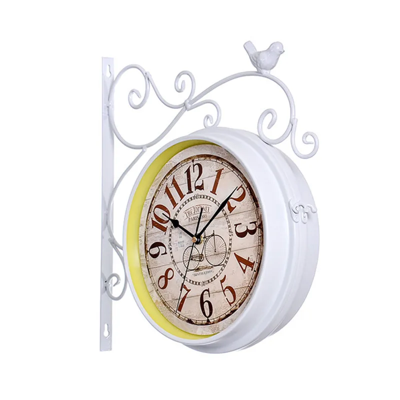 Двухсторонние настенные часы винтажные из кованого железа цифровые Duvar Saati | Дом и