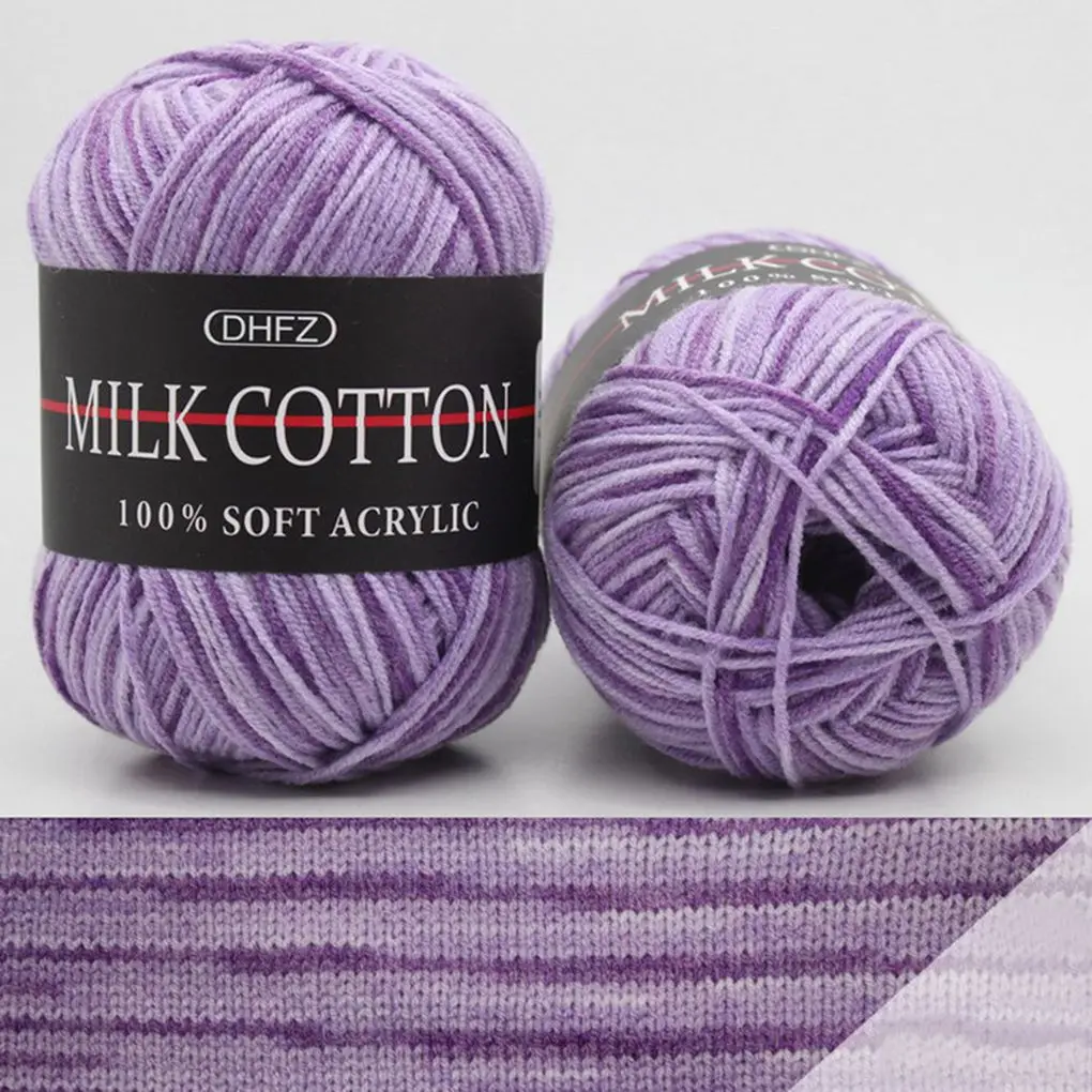 50g/Ball Colorful 3 ply Yarn Handmade DIY Scarf Pillow Blanket Knitting Crochet Soft Milk Cotton Yarn Hand Knitting Supplies