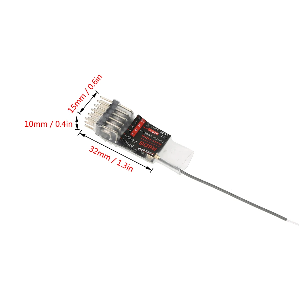 Приемник Radiolink R6DS 2 4G 6CH PPM PWM SBUS выход совместимый с передатчиком AT9 AT9S AT10 AT10II|response| |