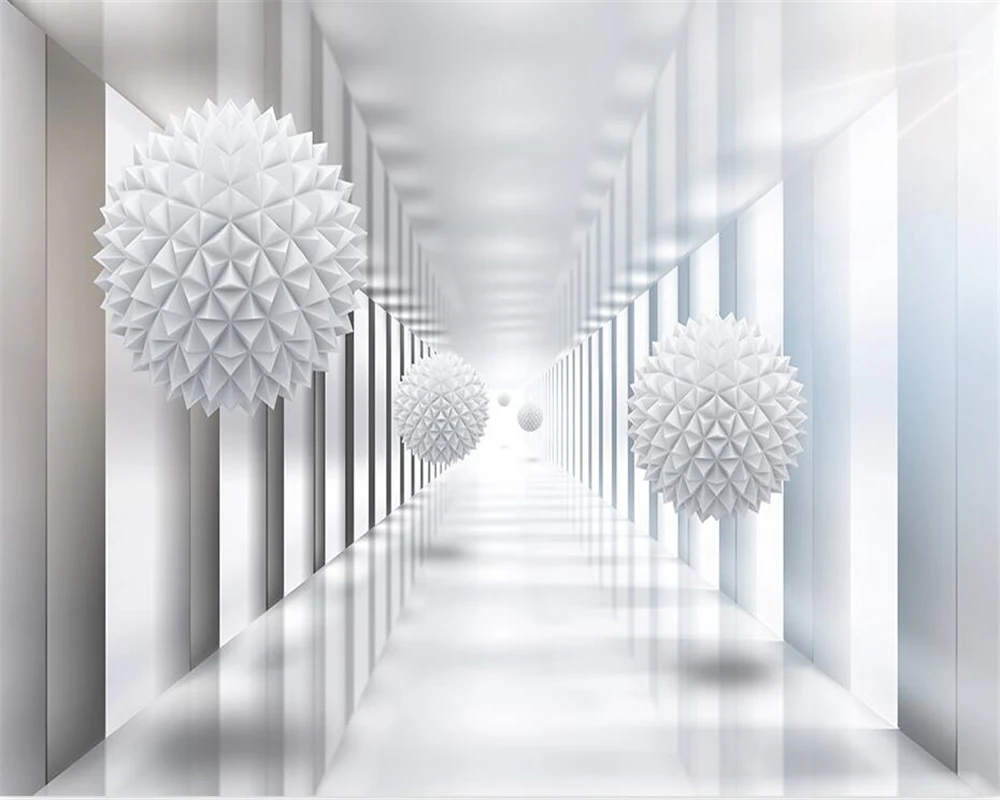 Фотообои Beibehang 3d стерео здание пространство многоугольный шар ТВ гостиная