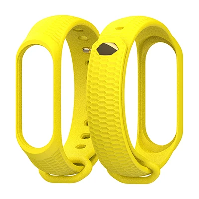 yellow Спортивный силиконовый ремешок mi jobs с бриллиантовой пряжкой и сотами для Xiao mi Band 4 3, умный браслет, браслет mi band 4 3, аксессуары - Цвет: yellow