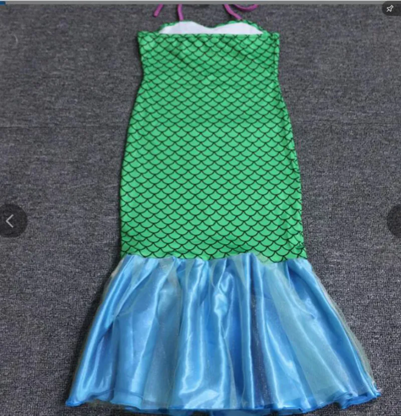 Модные летние платья принцессы для девочек детское платье Русалочки с рыбим