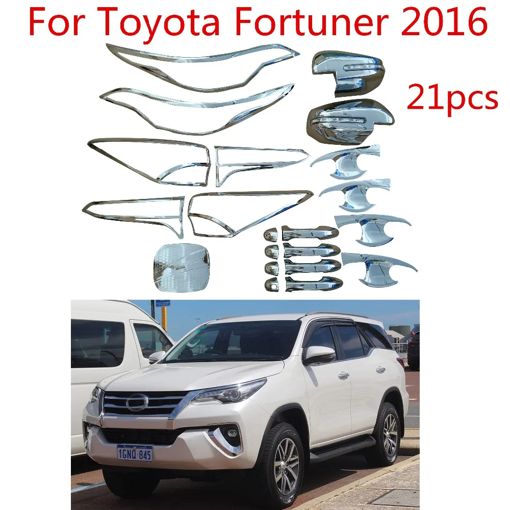 21 шт. хромированные аксессуары для Toyota Fortuner 2015 2018 FS|Хромирование| |