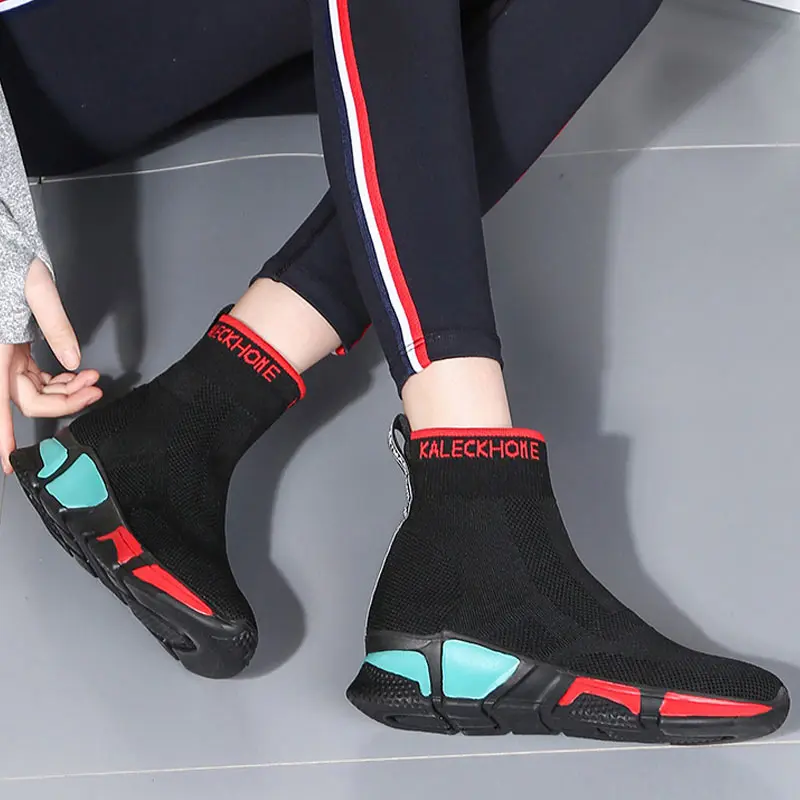 Women's Knitted Socks Shoes Male Sneaker Big Size Mesh Breathable Unisex Men Running Outdoor Female Sports Casual Shoe 34-47