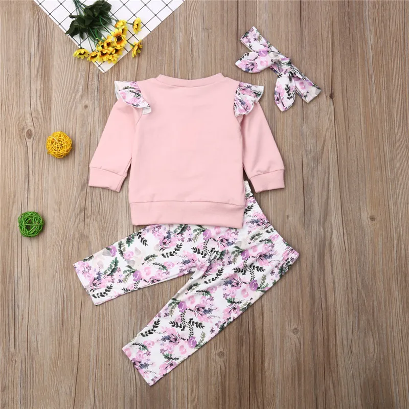Детский спортивный костюм PUDCOCO Топ с длинным рукавом и леггинсы повязкой на