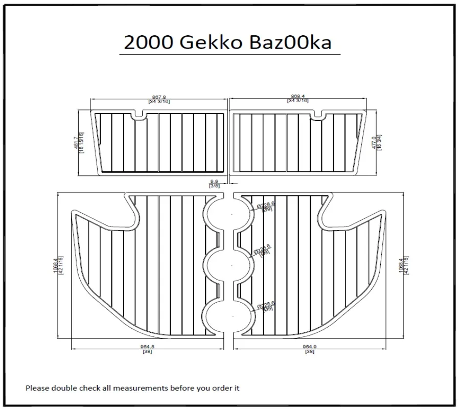 

2000 Gekko Bazooka Swim Platform Pad Boat EVA Teak Decking 1/4" 6mm