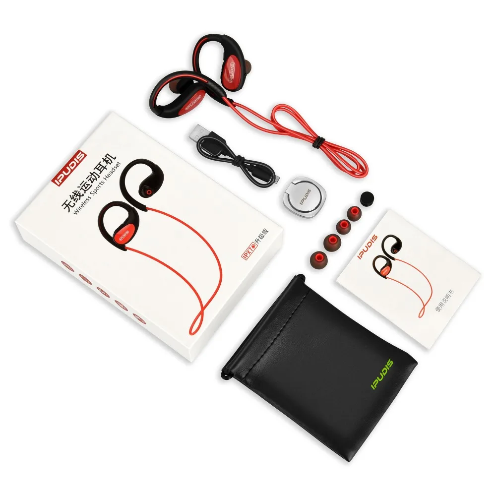 IPUDIS спортивные Bluetooth наушники ушные крючки willess Heafphone IPX7 водонепроницаемый 10H музыка играть гарнитуры с микрофоном