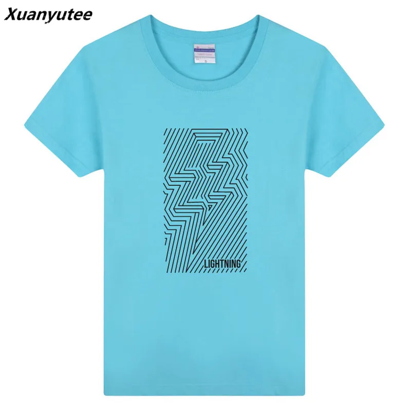 Xuanyutee DIY логотип текст на заказ летняя футболка мужская с принтом молния Забавный