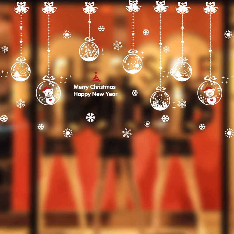 Рождественский шар кулон стеклянная паста оконная дверная наклейка с новым