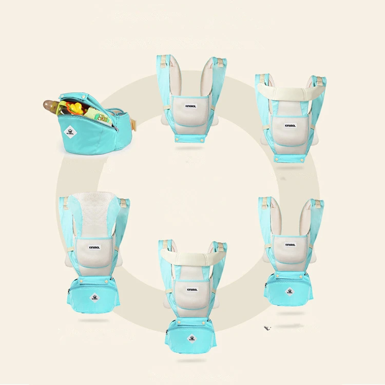 

1 pcs Breathable Solid Baby Carriers With Storage Bag Multifunction Newborn Infant Hipseat Backpakcs Cotton Handwash Baby Sling