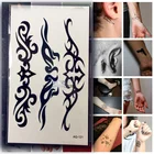 Наклейки для татуировок Cool Men, черные, PAQ-121, INSPIRE, тату с тотемным узором, фальшивая вспышка, Металлическое Тело, художественная повязка на руку, тату для мальчиков