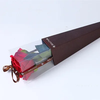 43cm 10 шт. прозрачный мешок розы один цветок мешок букет оберточная бумага пластиковые бумажные пакеты коробки Чехлы для цветов подарки упаковка - Цвет: 43cm