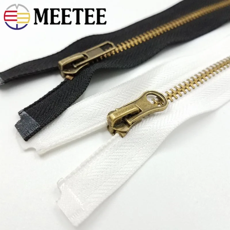 Meetee 3 #5 #50/60/70 см бронзовая металлическая молния с открытым хвостом для пальто