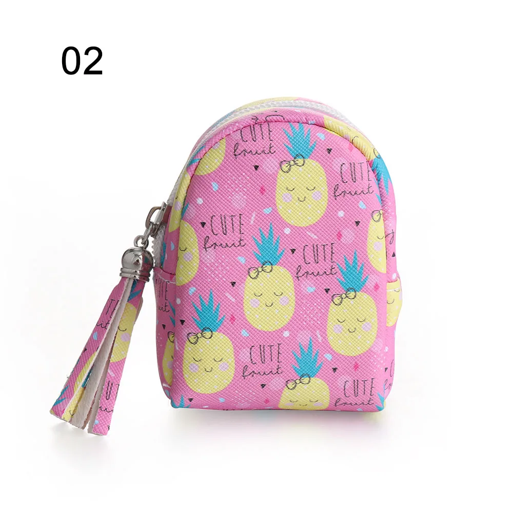 Pink pineapple 1 шт. женский кошелек для монет дети девочки милый мини рюкзак Деньги сумки на молнии наушники посылка держатель для карт кошелек подарки для детей - Цвет: Pink pineapple
