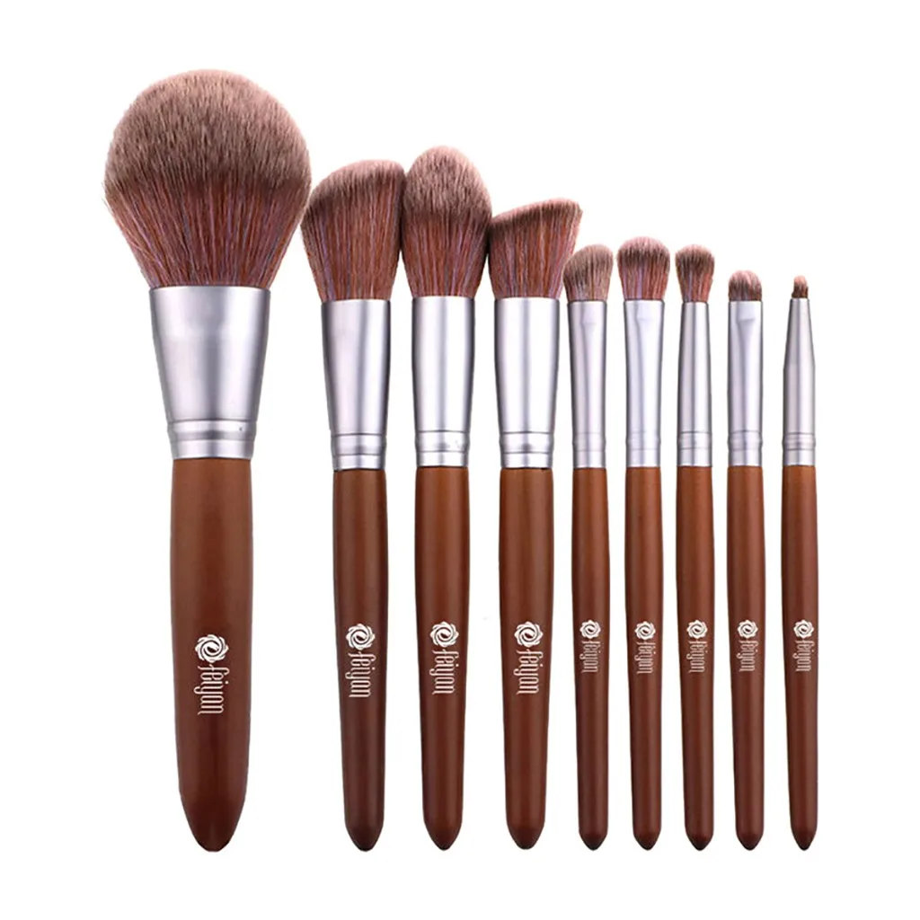 9 шт. красное дерево набор кистей для макияжа Тени Карандаш глаз карандаш бровей