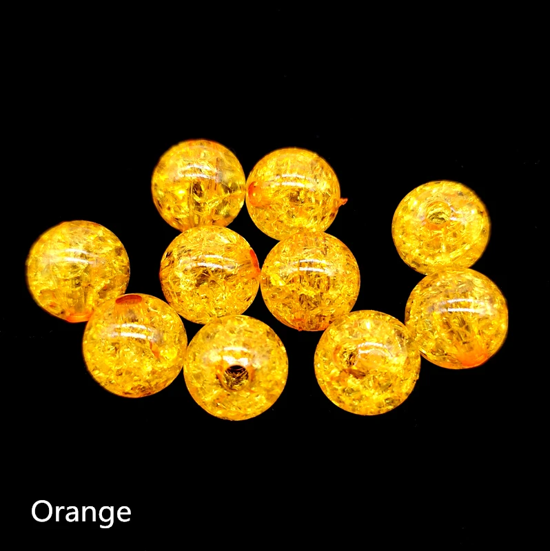 Orange 10 шт 12 мм круглые Хрустящие бусины Свободные Акриловые бусины для изготовления ювелирных изделий ожерелья браслеты DIY - Цвет: Orange