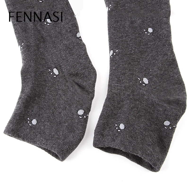 FENNASI осенне зимние женские толстые теплые колготки с принтом медвежьих лап