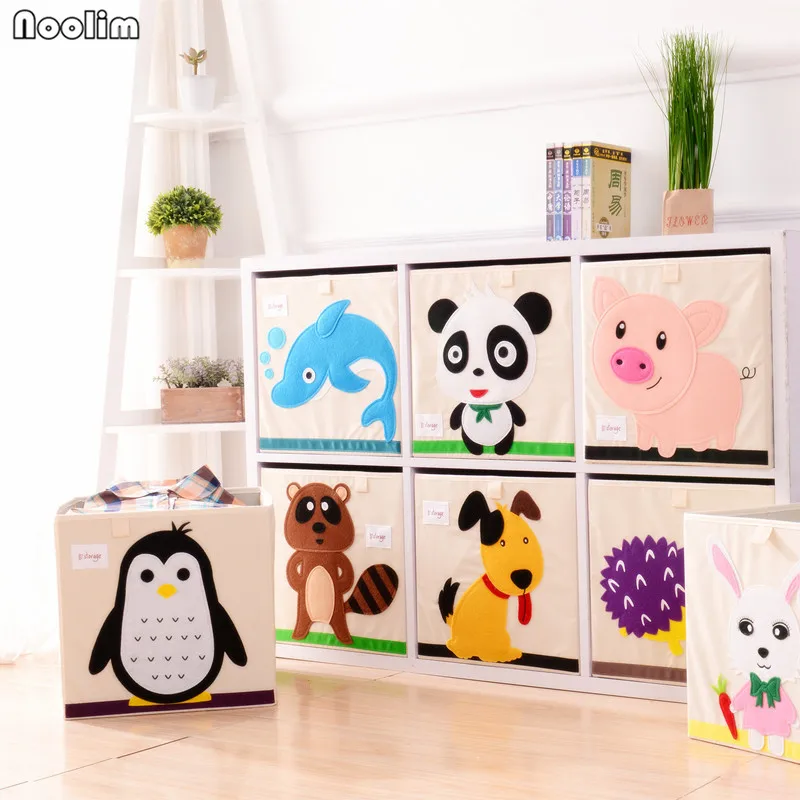 NOOLIM 3D вышивка мультфильм животное складной ящик для хранения большая корзина для хранения белья разное детская одежда игрушки книга органайзер для хранения