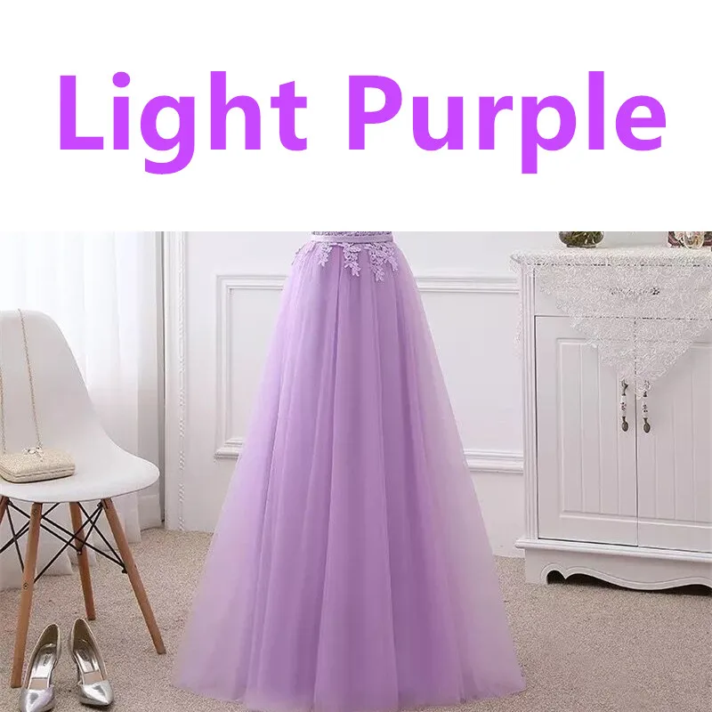 Light Purple ТРАПЕЦИЕВИДНОЕ кружевное элегантное вечернее платье с короткими рукавами, вечерние платья на выпускной, голубое, розовое, серое, белое, красное свадебное платье, длинное торжественное платье DR05 - Цвет: Light Purple
