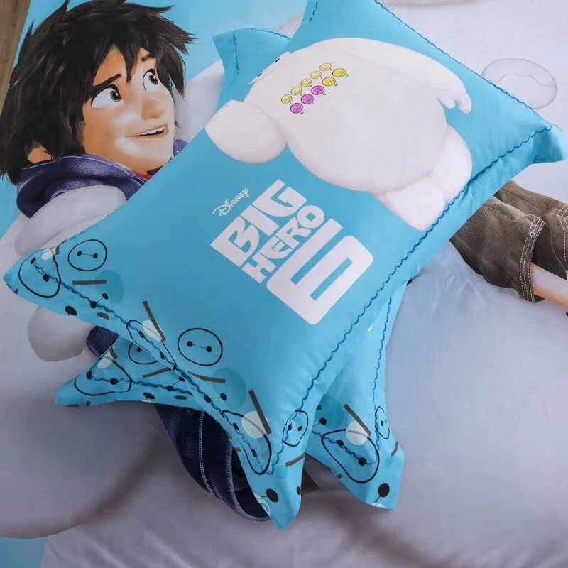 Disney мультфильм желтый Винни Baymax Минни Маус 3D принт постельное белье набор пододеяльник Qulit простыня наволочки хлопок
