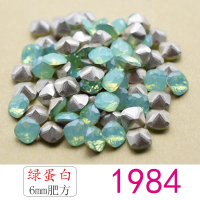 green opal 10 шт./упак. Стразы Белый опал оптом Свободные Стразы СТЕКЛО КРИСТАЛЛЫ бусины 6 X: для детей от 6 до 12 лет Цвета камень камни для нейл-арта Стразы страз - Цвет: green opal