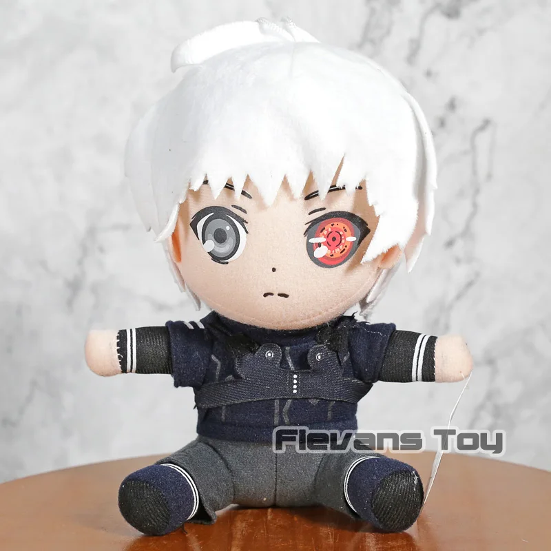 Аниме мультфильм Токио вурдалак Kaneki Кен версии Плюшевые игрушки Мягкая кукла 6 дюймов