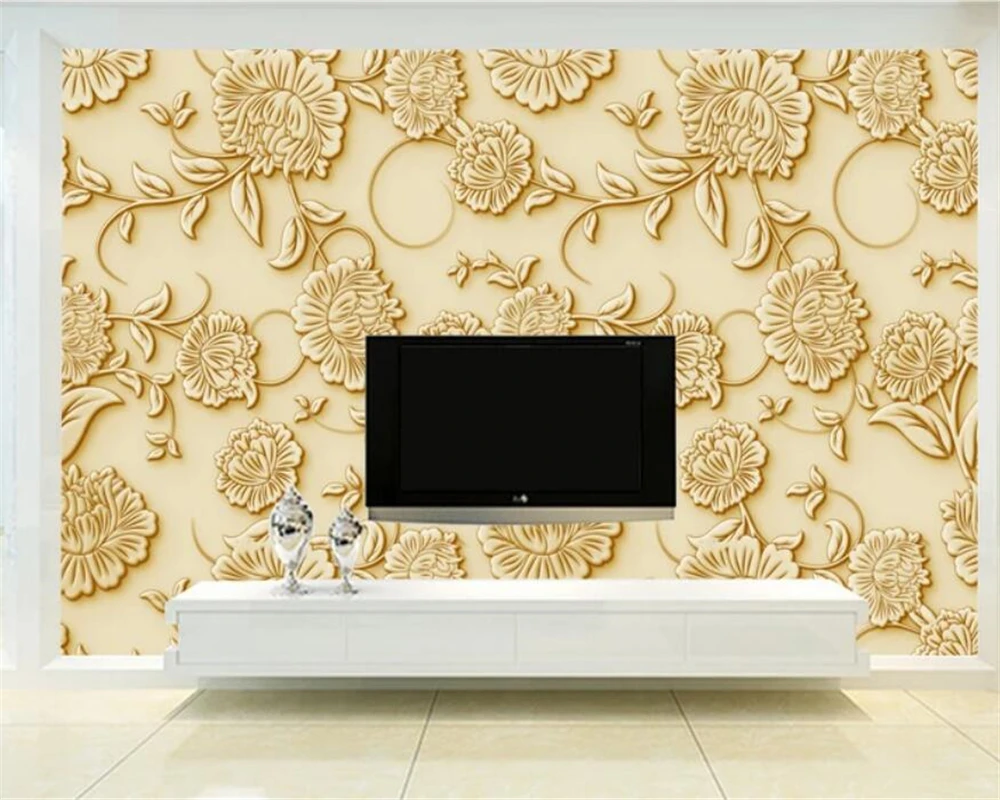 3D обои для фотосъемки wellyu на заказ настенные декоративные с золотым узором
