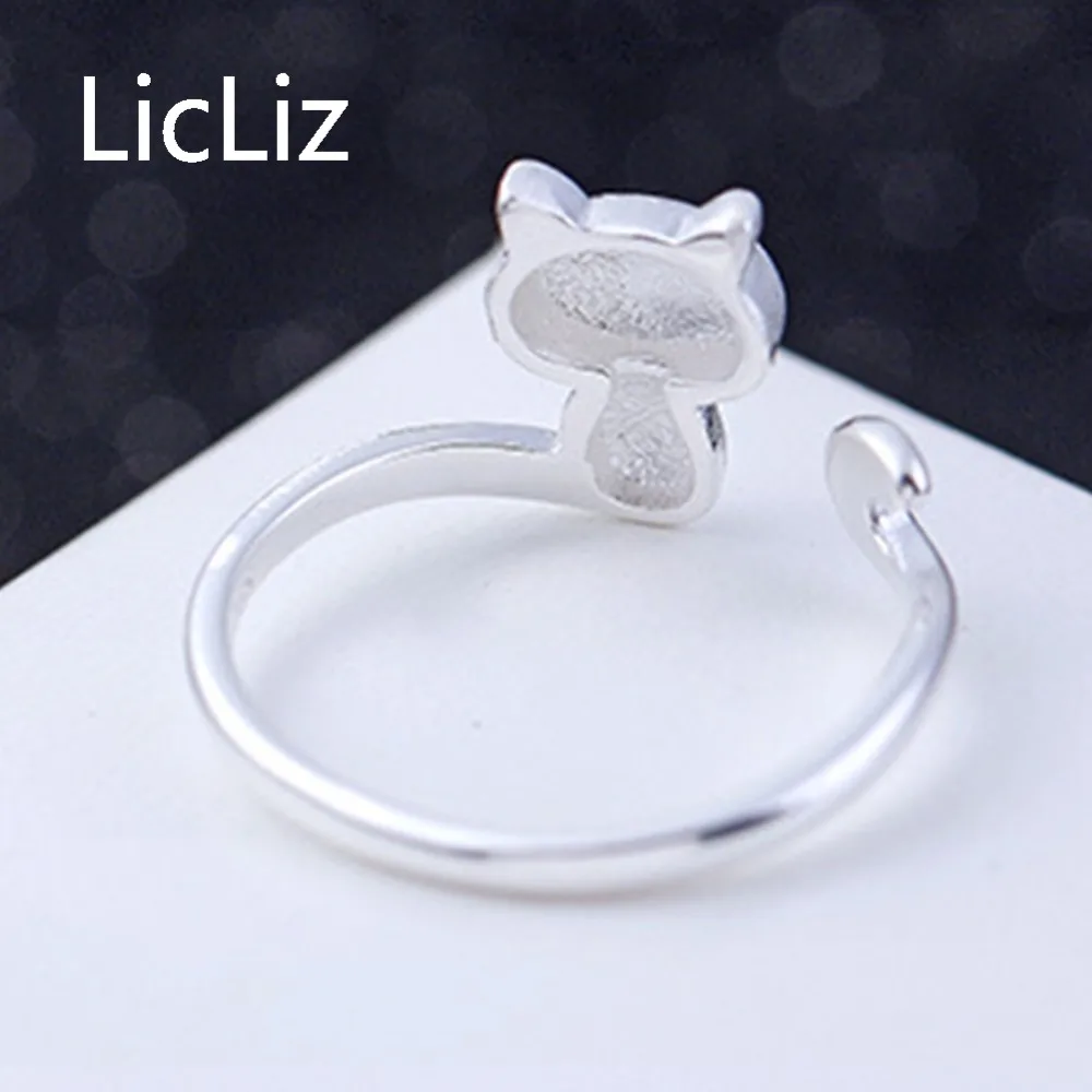 LicLiz новые открытые серебряные кольца в виде кошки для женщин ювелирные изделия