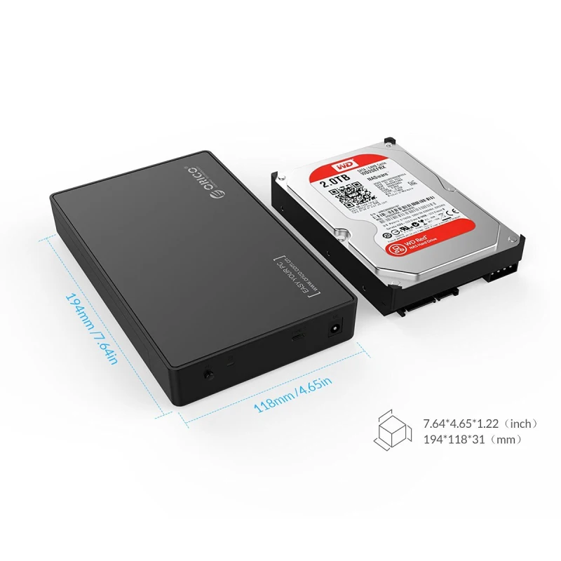 ORICO 3588C3 HDD Case SATA 3.0 to Type C Gen 1 2.5 3.5 inch SSD Sata Hard Drive Enclosure Storage Support UASP Protocol For HDD