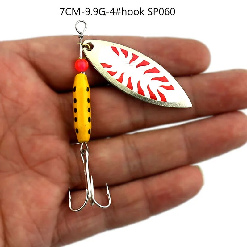 SP060 Hengjia жесткий металлические Spinnerbaits лезвие блестки прикормы Spinner ложки приманки PESCA рыболовные снасти с Крючки - Цвет: SP060