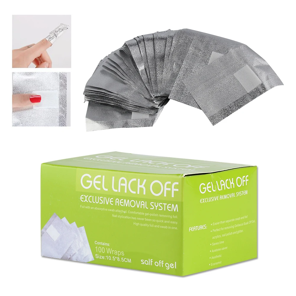 Профессиональные алюминиевой фольги большого размера 100 шт. для нейл арта