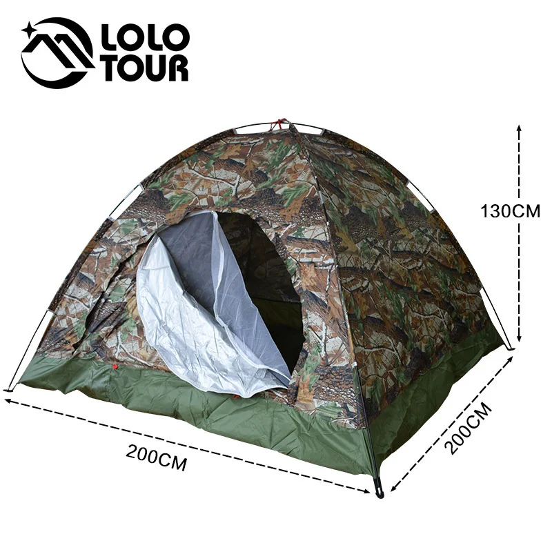 Камуфляжная кемпинговая палатка для 4 человек 200x200x130 см складной туристический