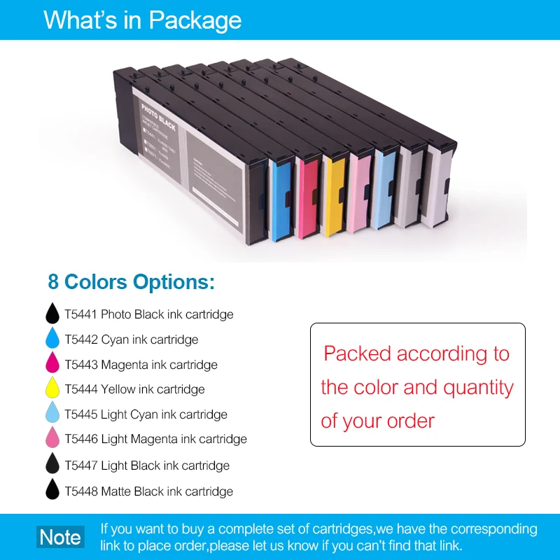 T5441 T5448 совместимый картридж с пигментными чернилами для Epson Stylus Pro 4000 7600 9600 220